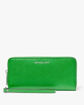 jet set pebbled leather continental wristlet