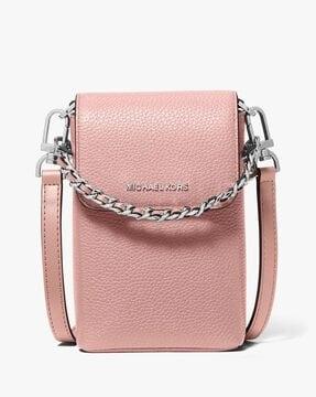 jet set small pebbled leather chain-link crossbody bag