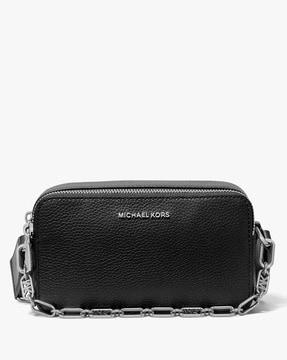 jet set small pebbled leather double-zip camera bag