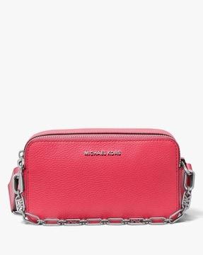 jet set small pebbled leather double-zip camera bag