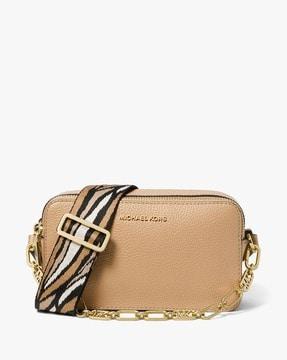 jet set small pebbled leather double-zip camera bag