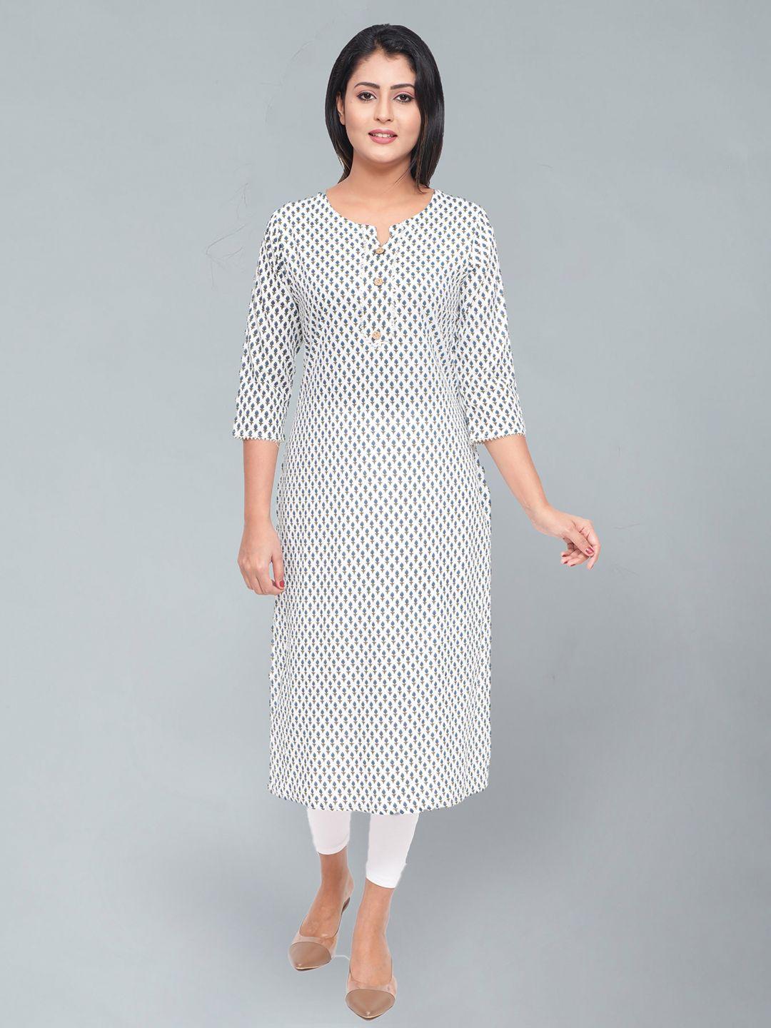 jevi prints floral printed straight regular fit pure cotton kurta