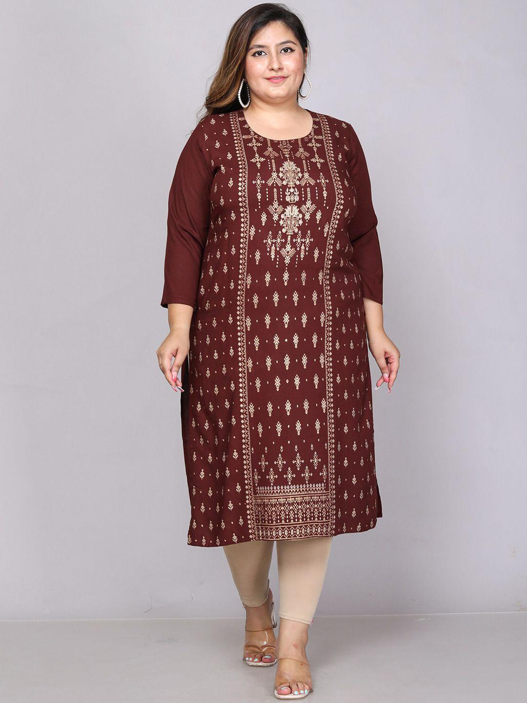 jevi prints plus size ethnic motifs printed block print pathani kurta