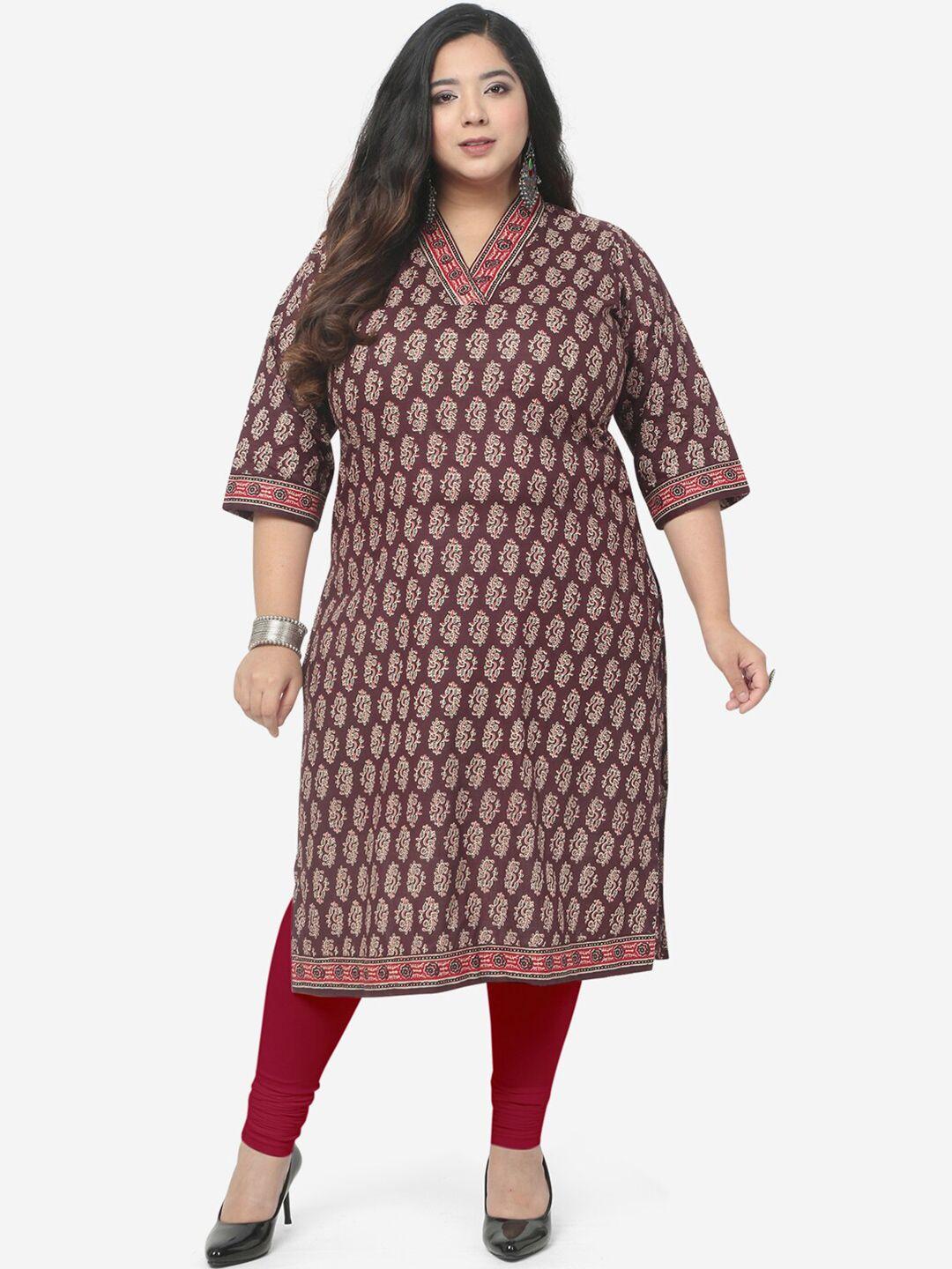 jevi prints plus size ethnic motifs printed pure cotton kurta