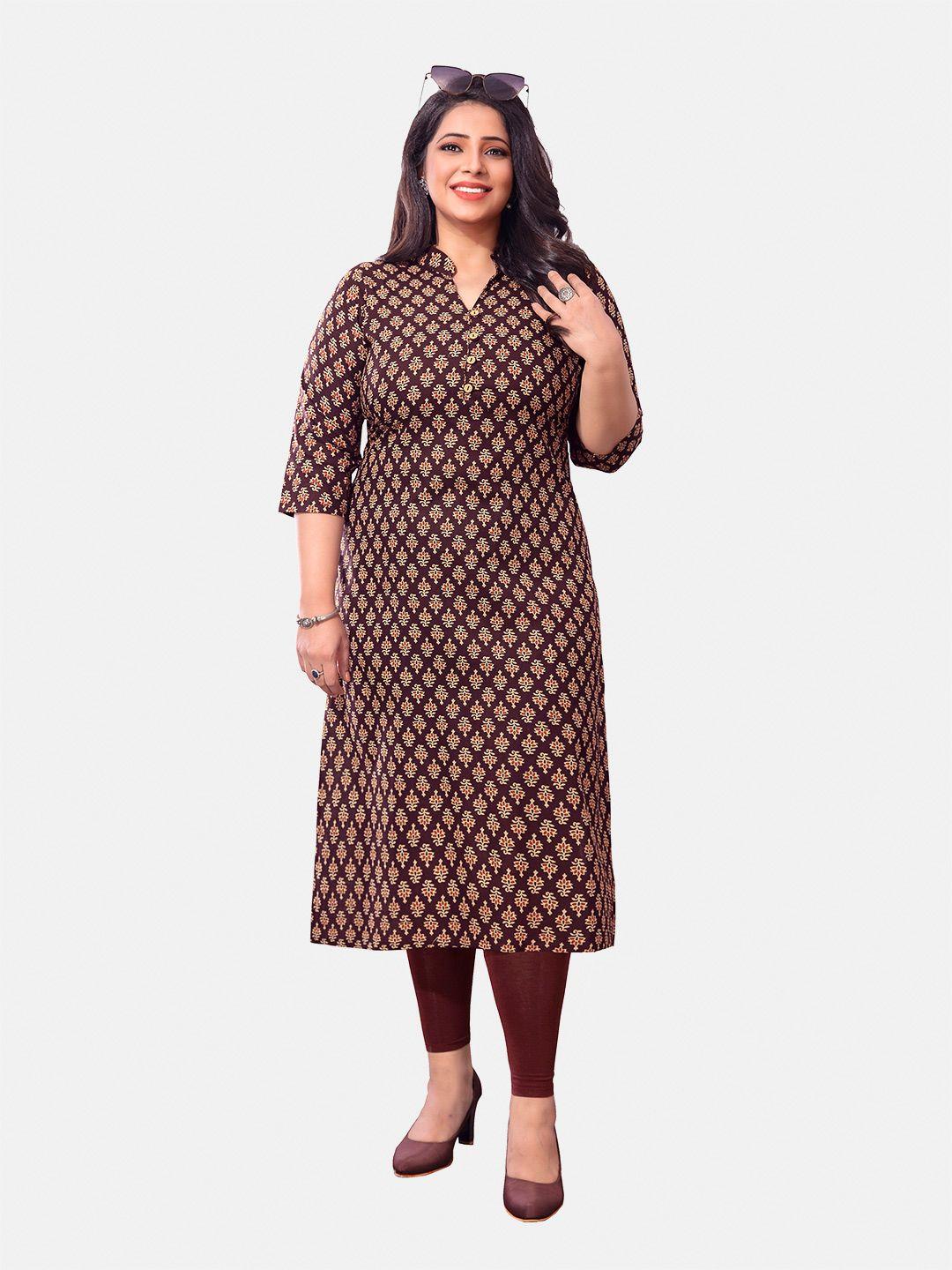 jevi prints plus size ethnic motifs printed pure cotton kurta