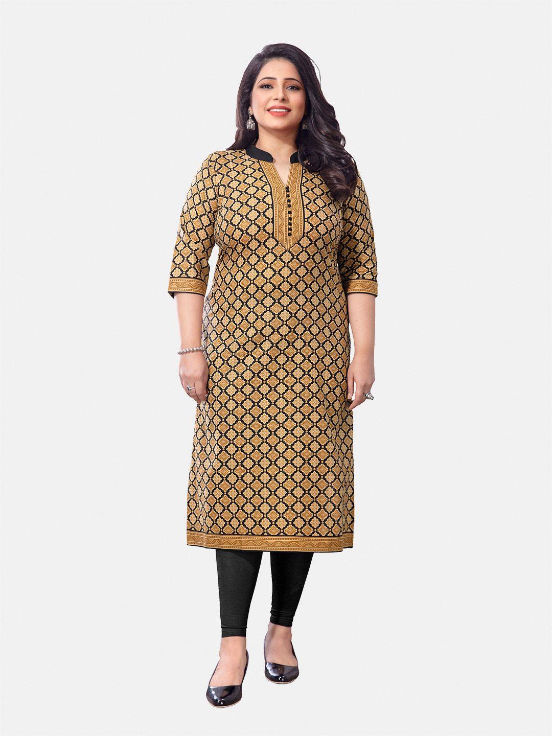 jevi prints plus size floral printed pure cotton kurta