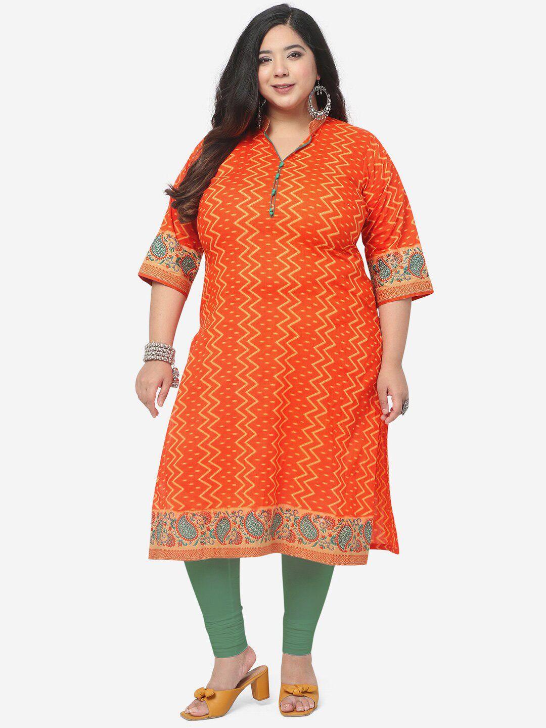 jevi prints women plus size chevron printed kurta