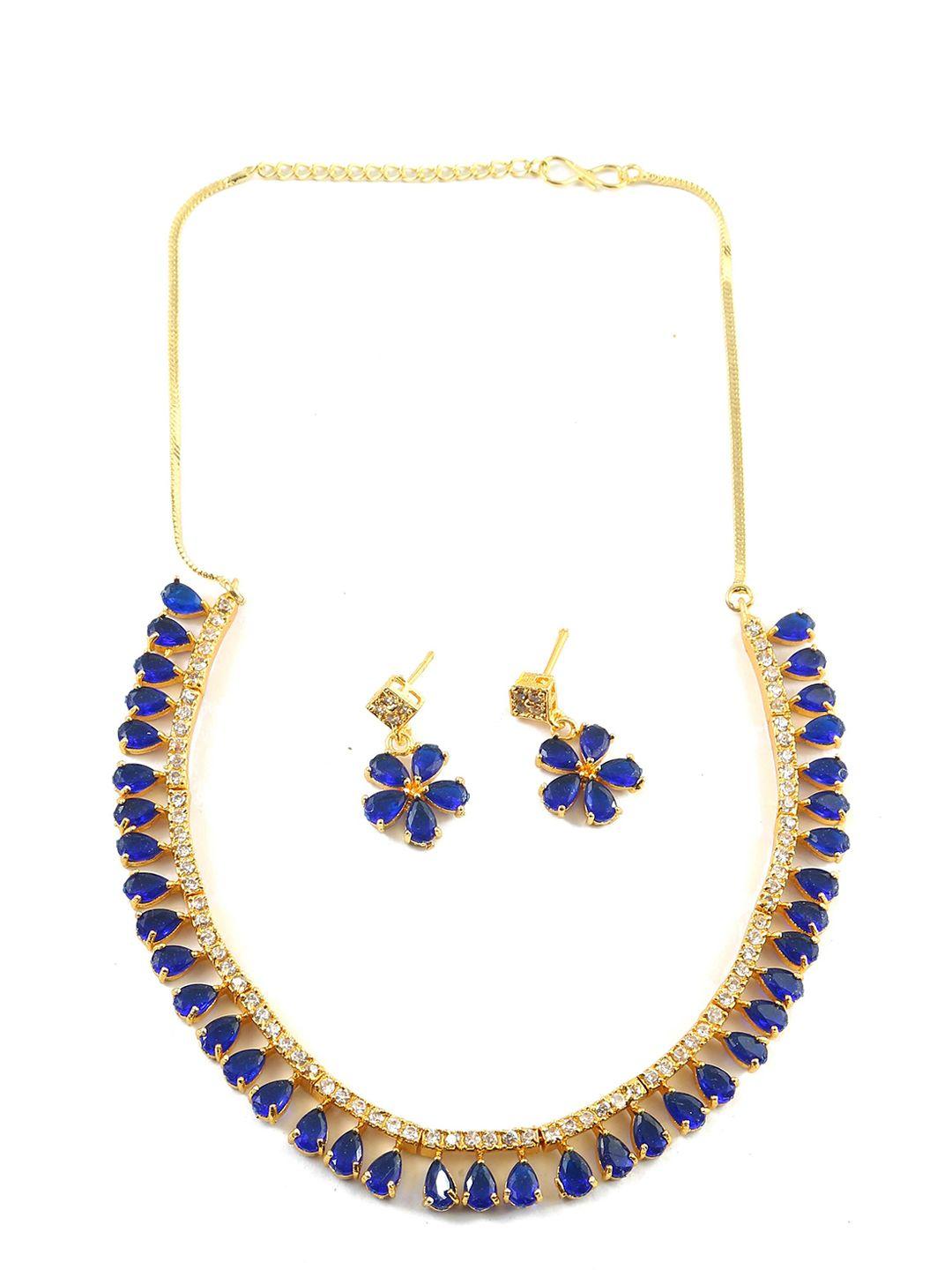 jewar mandi gold-plated ad-studded jewellery set