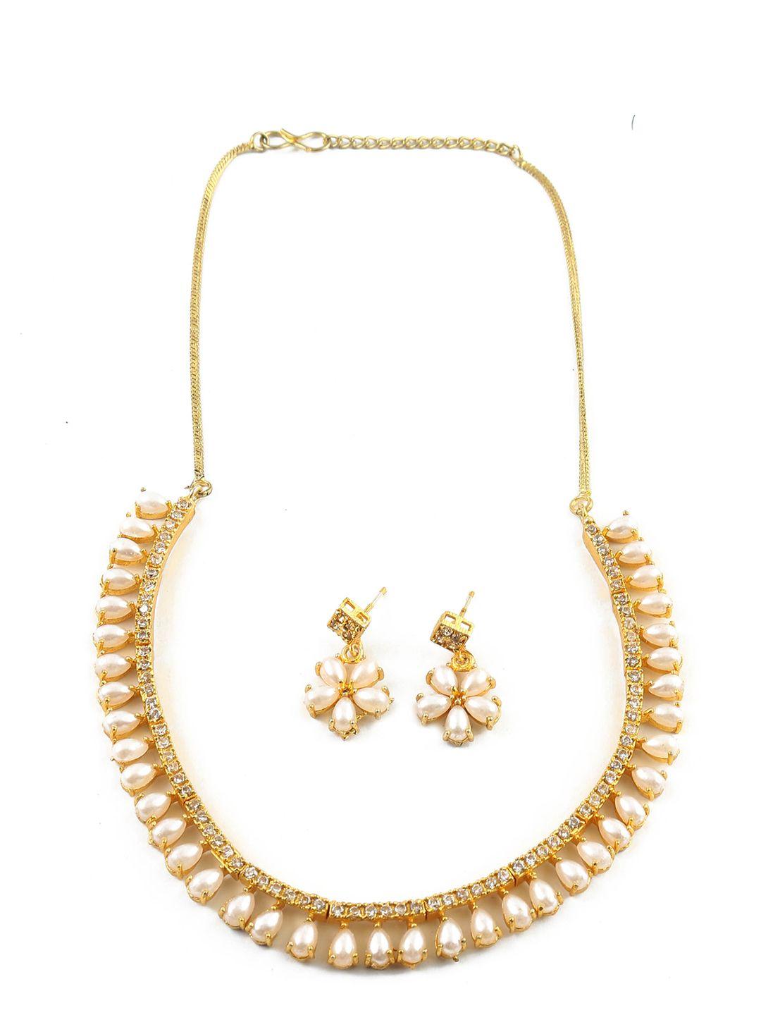 jewar mandi gold-plated pearl stone-studded jewellery set