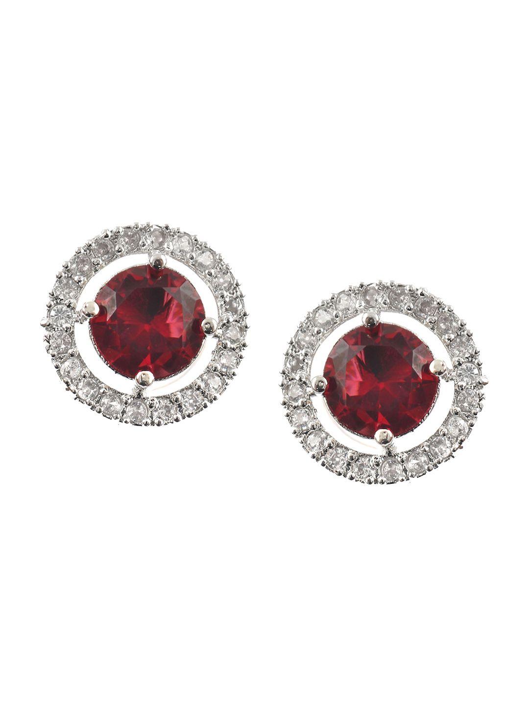 jewar mandi maroon contemporary studs earrings