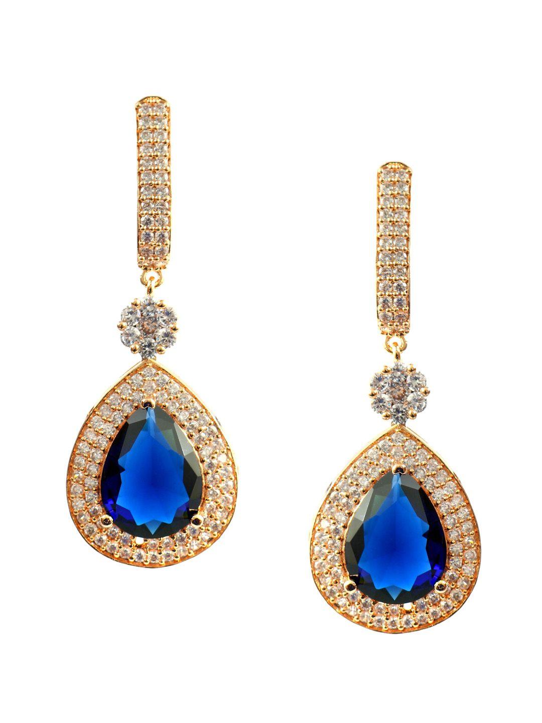 jewar mandi rose gold-plated contemporary drop earrings