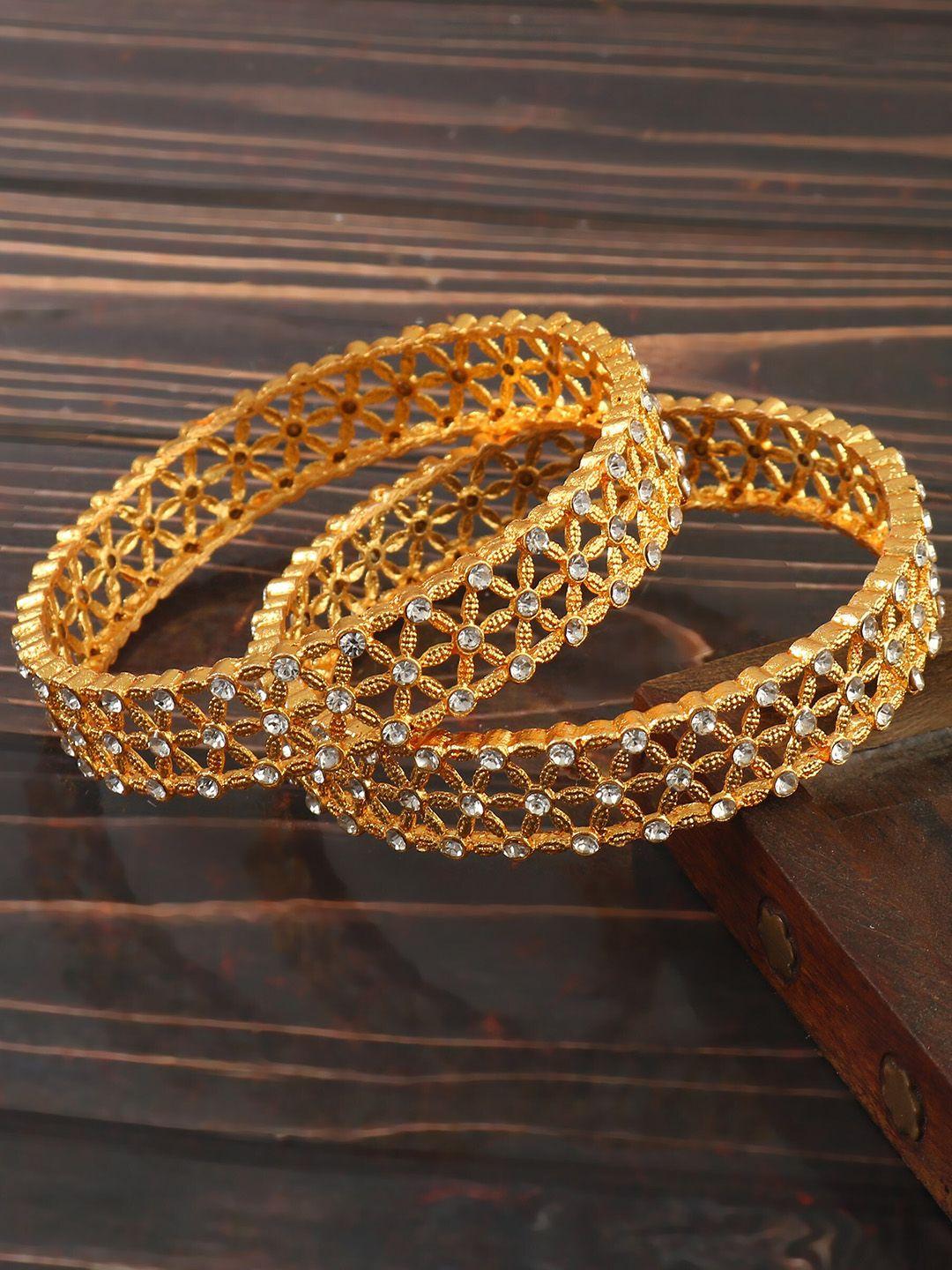 jewar mandi set of 2 gold-plated stone-studded bangles