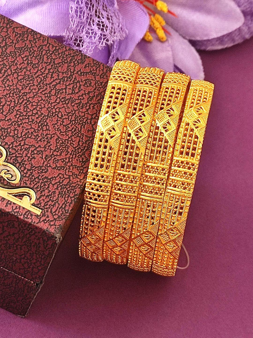 jewar mandi set of 4 gold-plated bangles