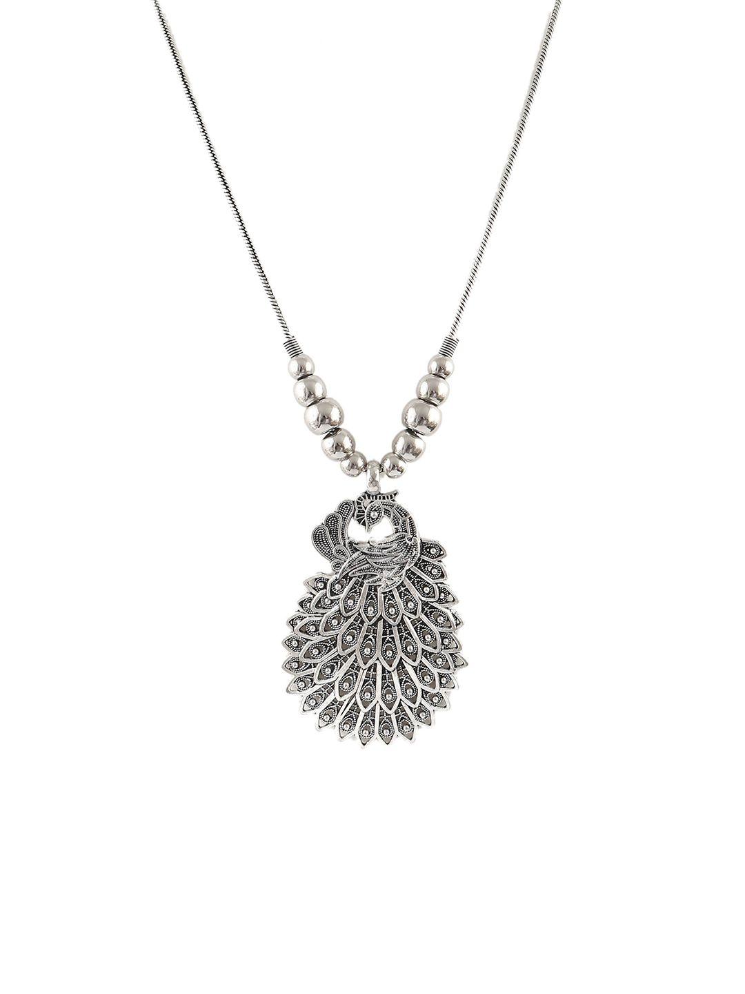 jewar mandi silver-plated oxidised necklace