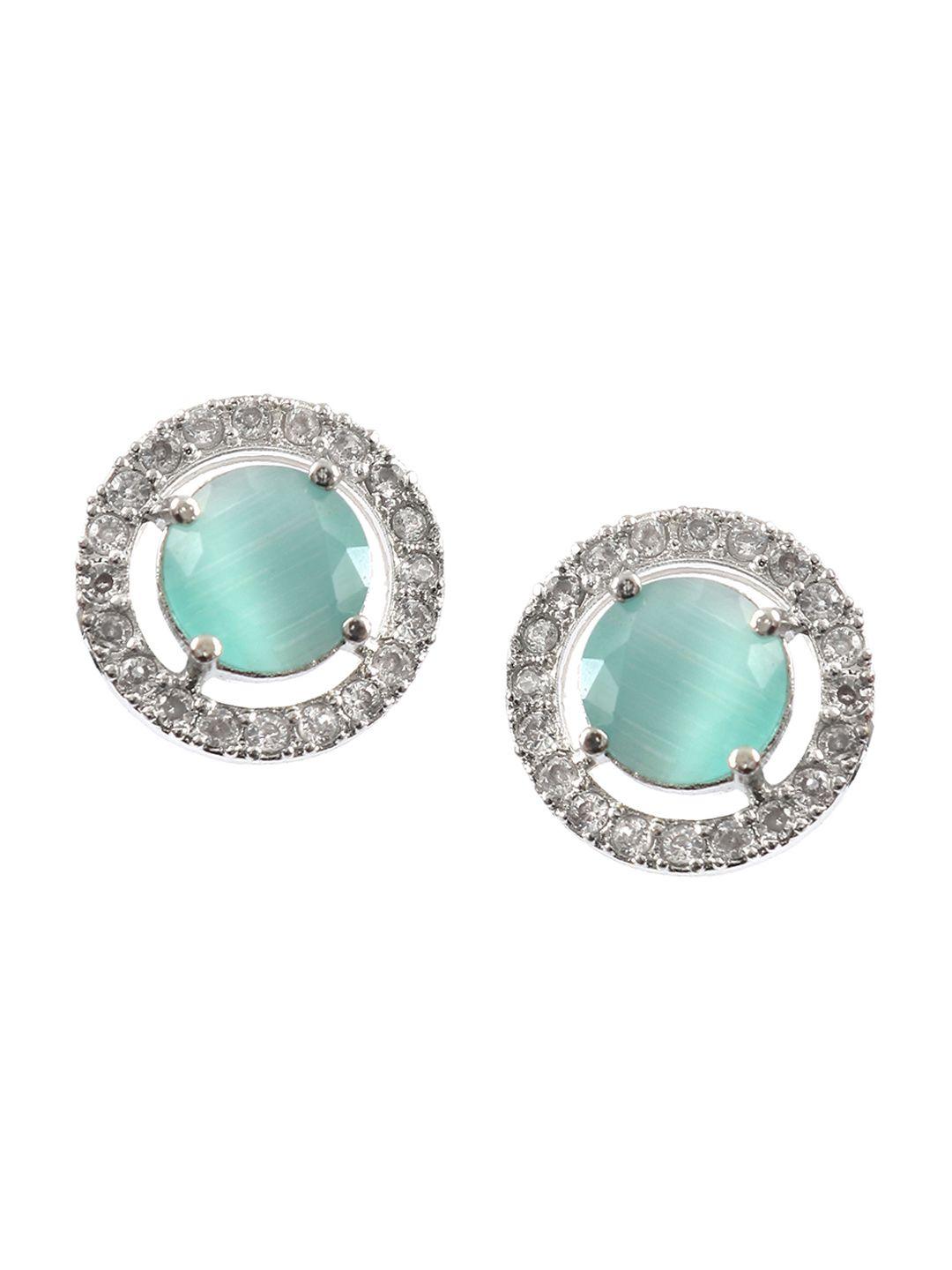 jewar mandi turquoise blue contemporary studs earrings