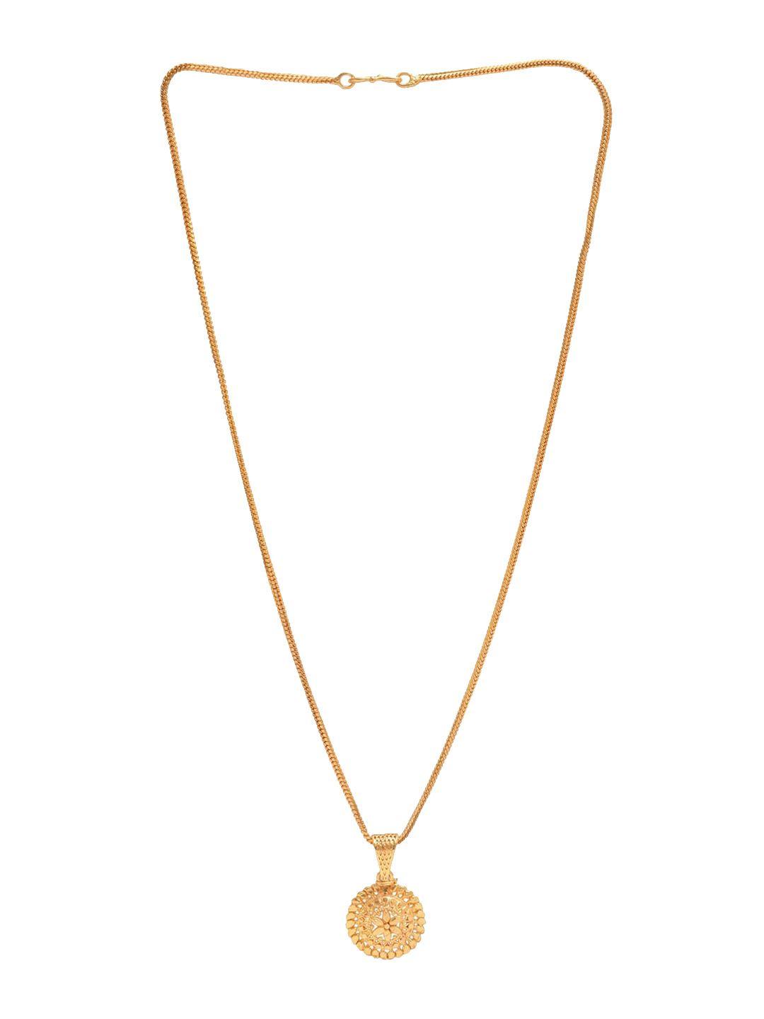 jewar mandi unisex gold-plated pendant with chain