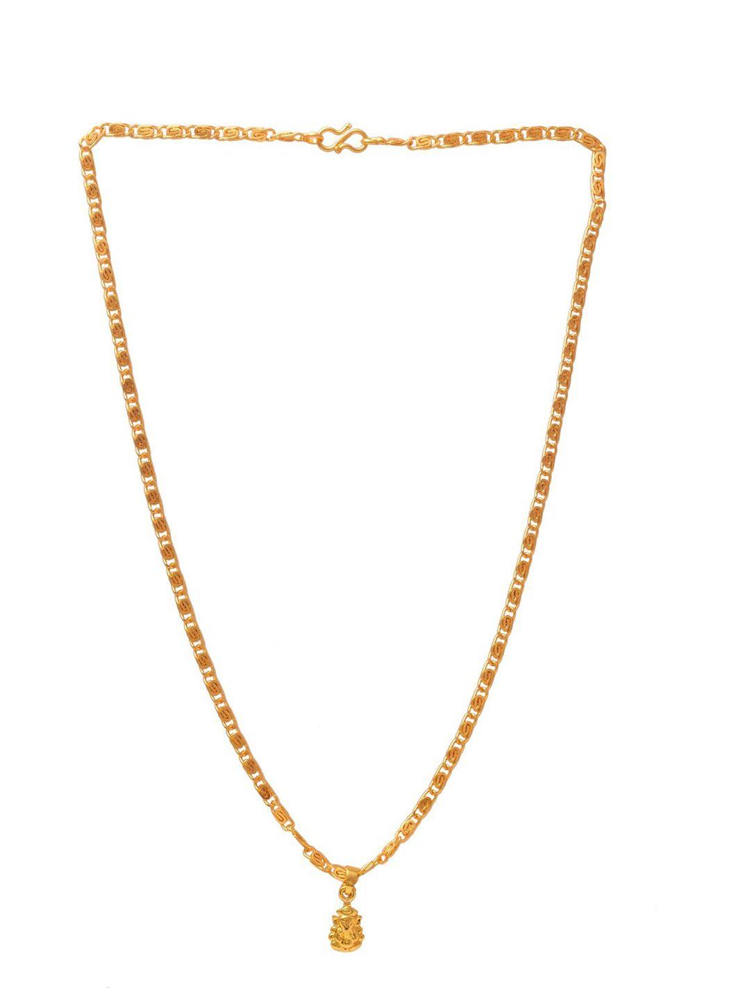 jewar mandi unisex gold-tonned gold-plated pendant with chain