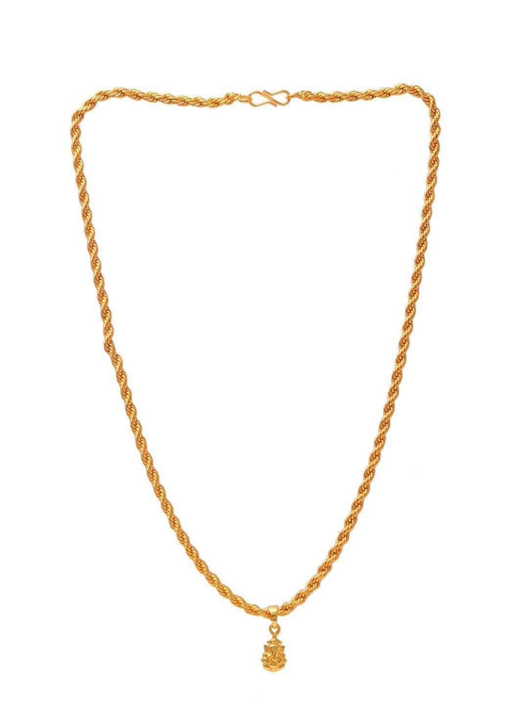 jewar mandi unisex gold-tonned gold-plated pendant with chain