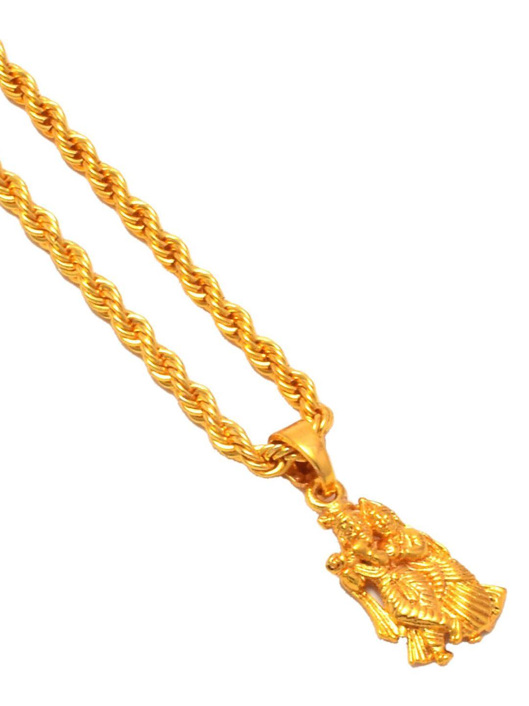 jewar mandi unisex gold-tonned gold-plated pendant with chain