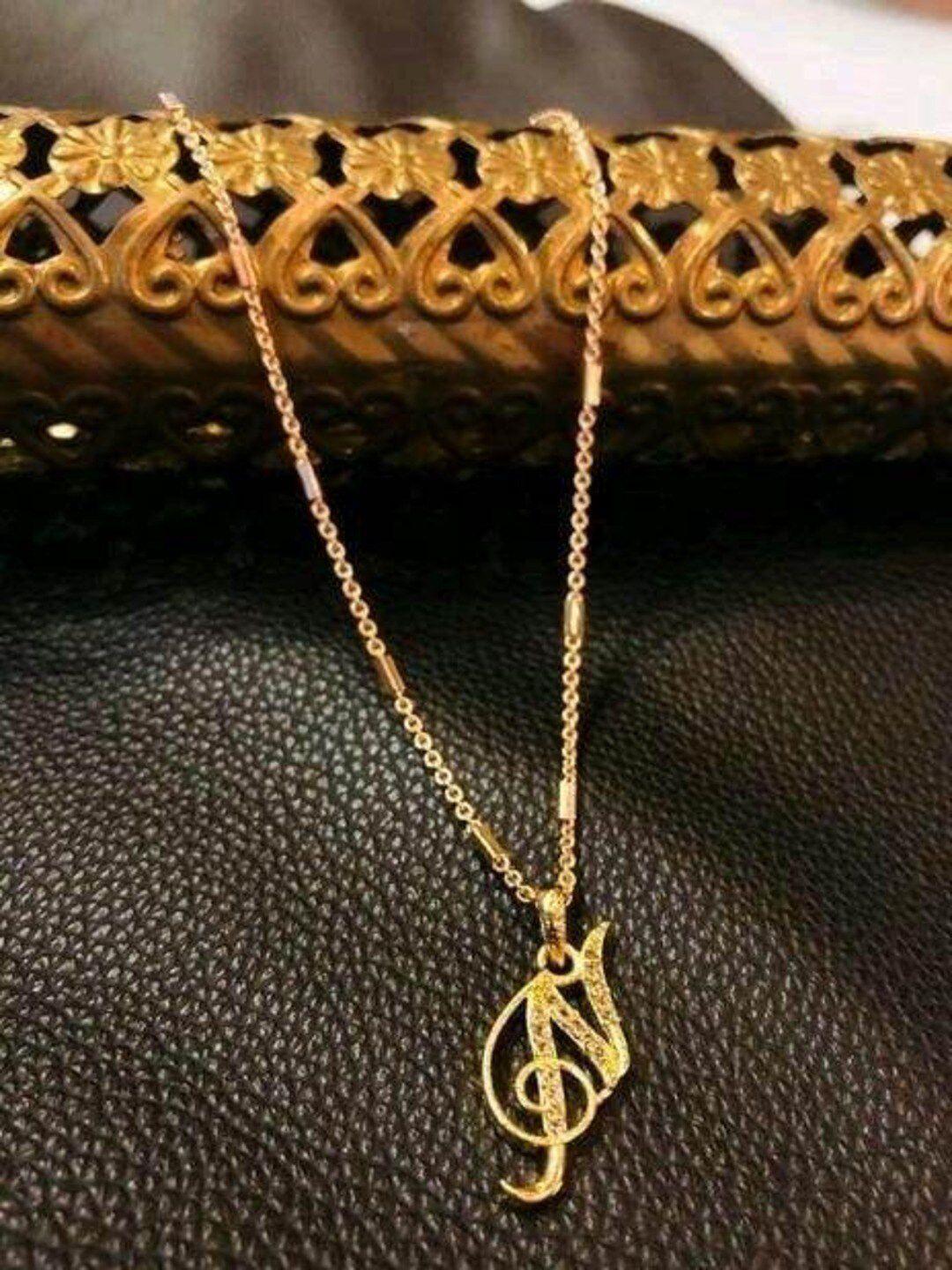 jewel world gold-plated letter n necklace