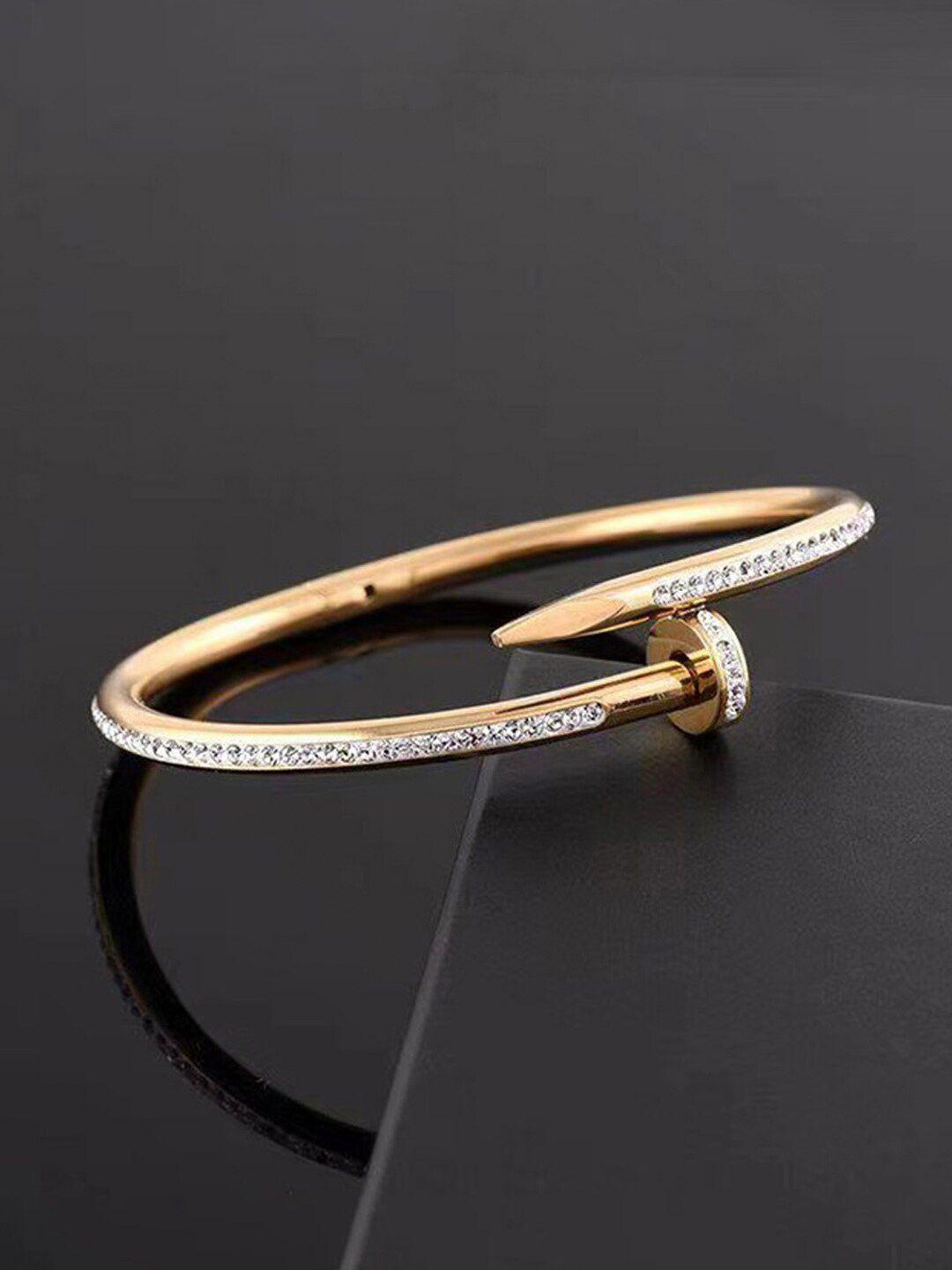 jewels galaxy gold-plated cuff bracelet
