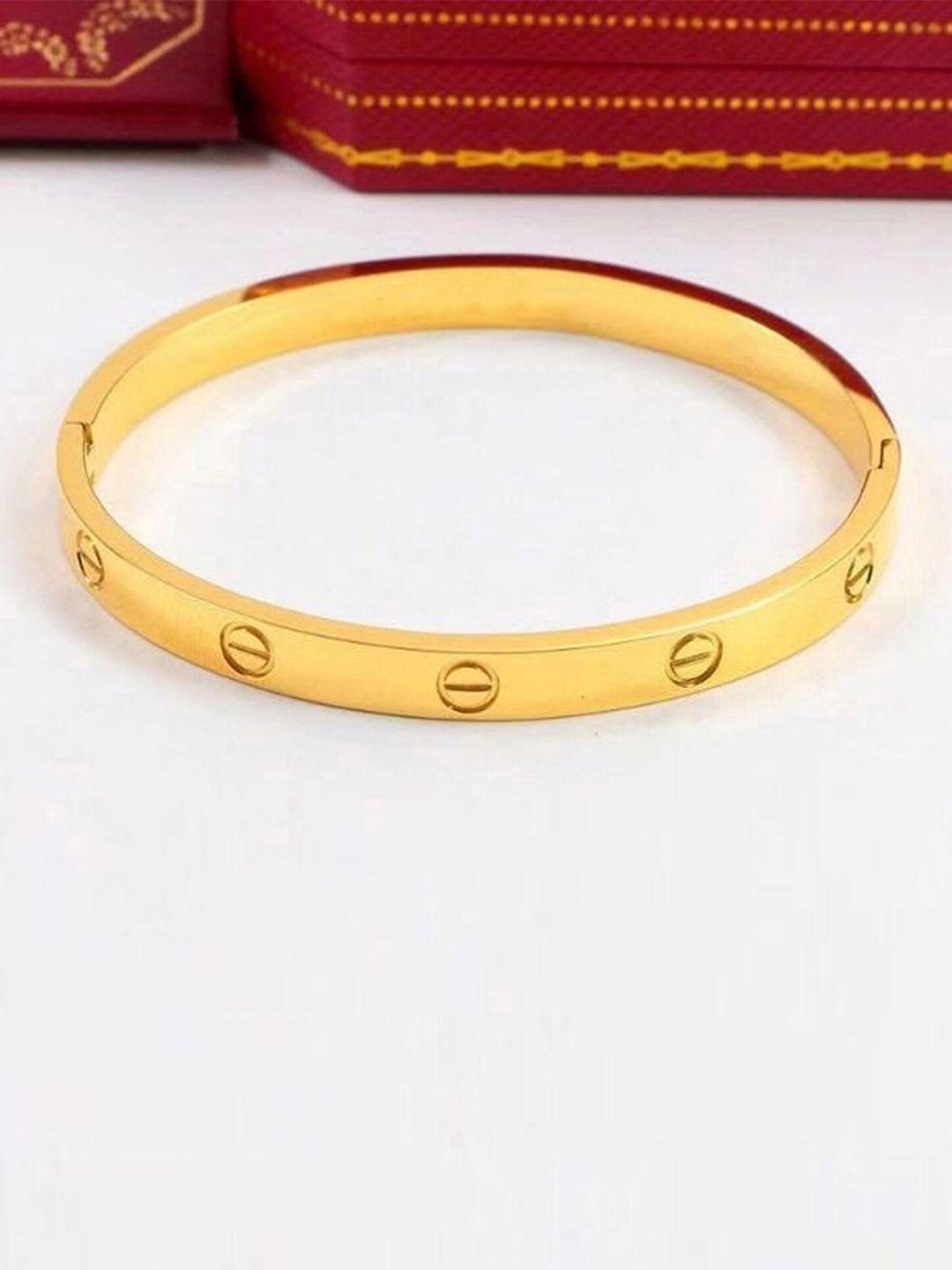 jewels galaxy gold-plated kada bracelet
