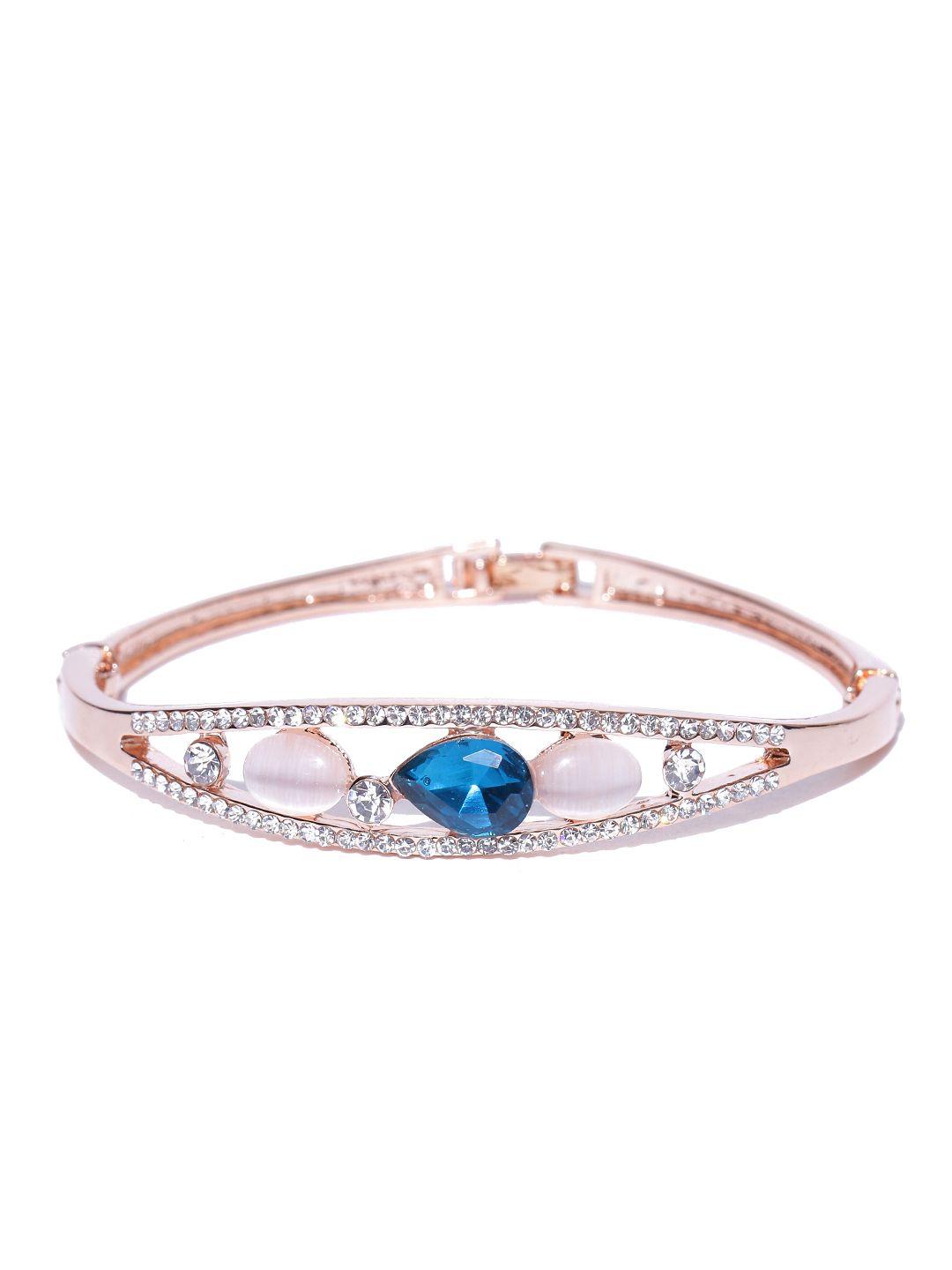 jewels galaxy blue 18k rose gold-plated handcrafted bangle-style bracelet