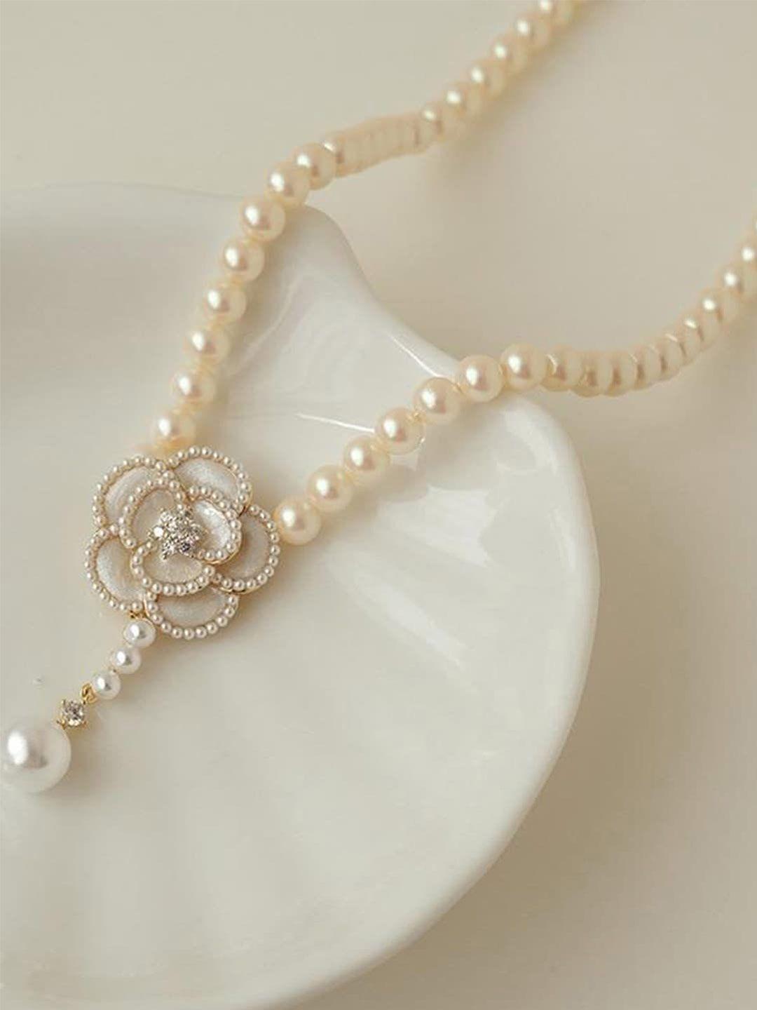 jewels galaxy gold-plated pearls studded necklace