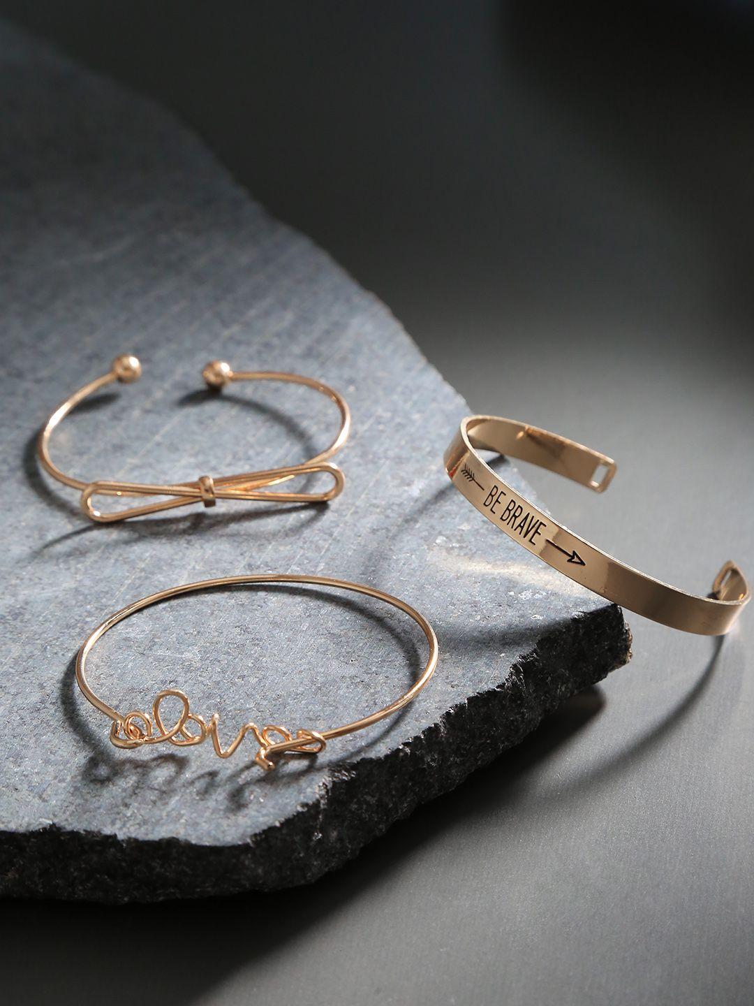 jewels galaxy set of 3 gold-plated bracelets