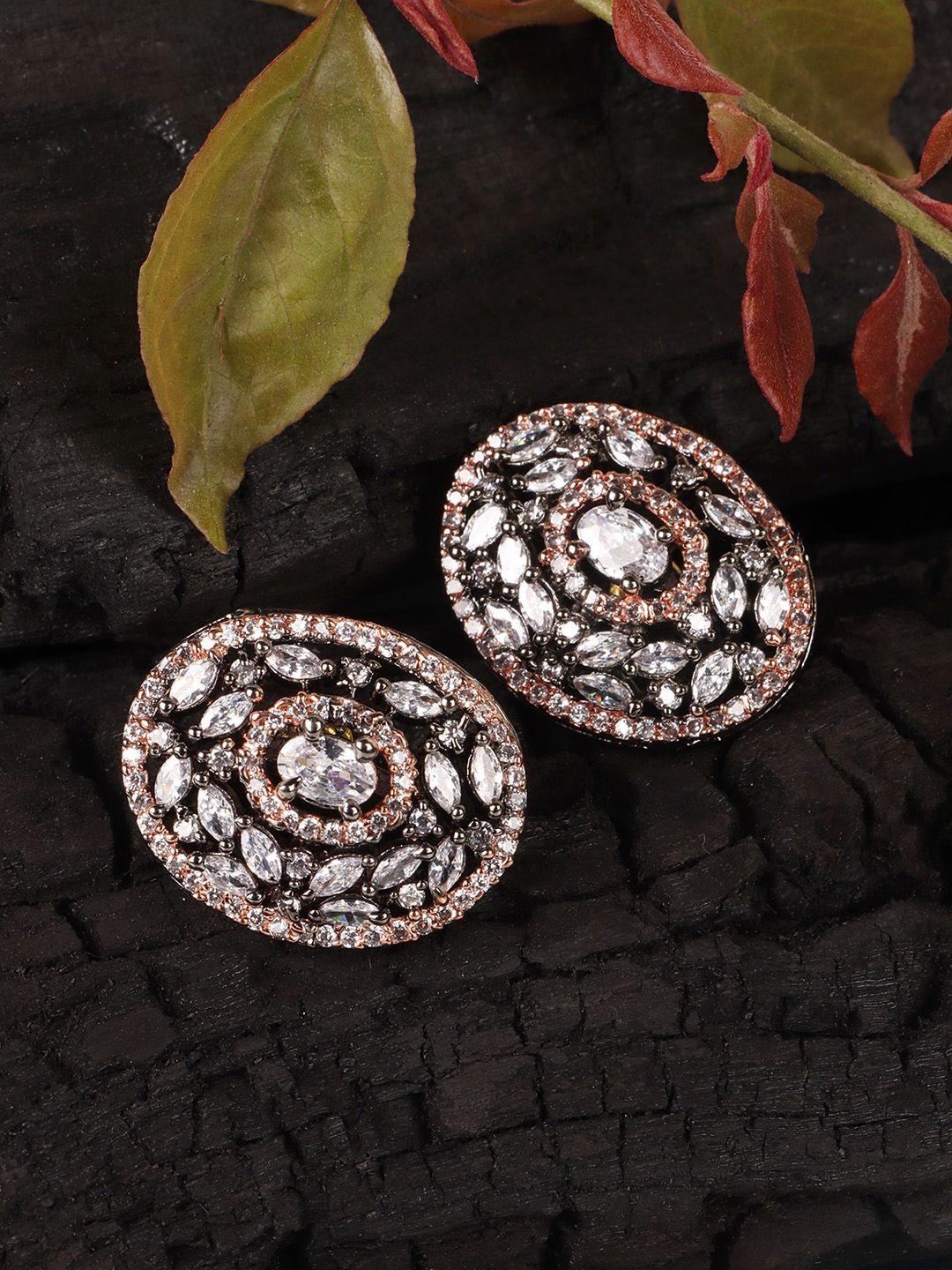 jewels gehna white oval studs earrings