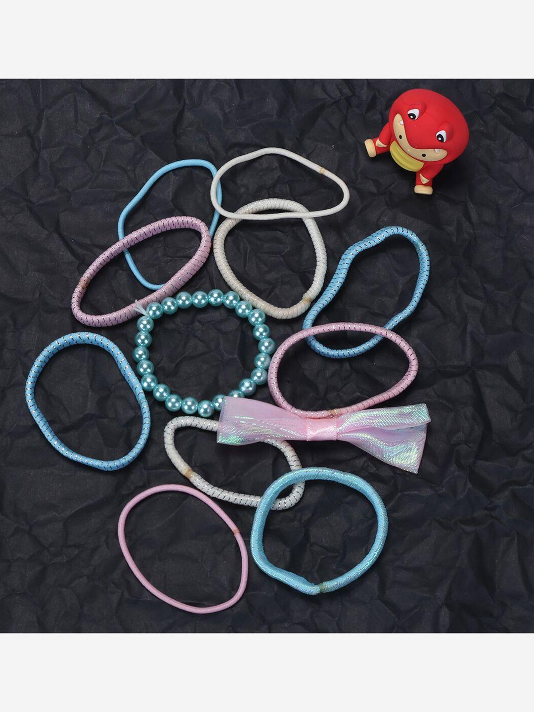 jewelz girls blue & pink set of 11 ponytail holders