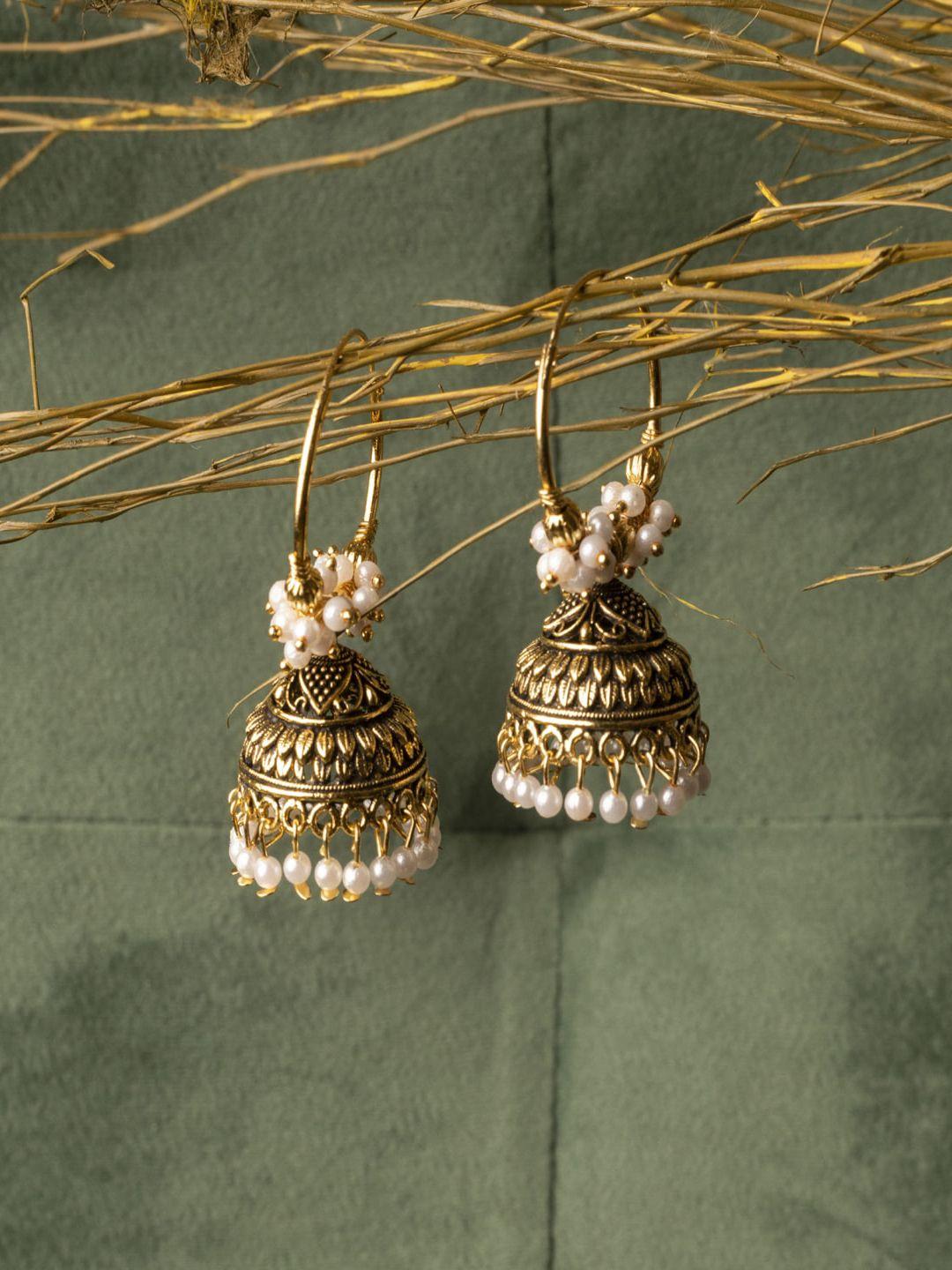 jewelz gold-plated beaded jhumkas