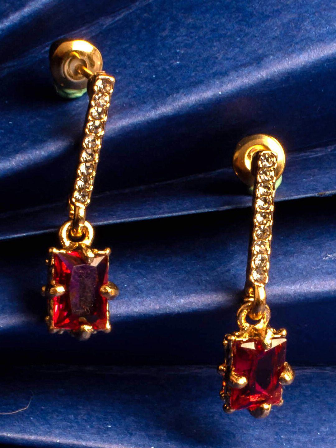 jewelz gold-plated contemporary drop earrings