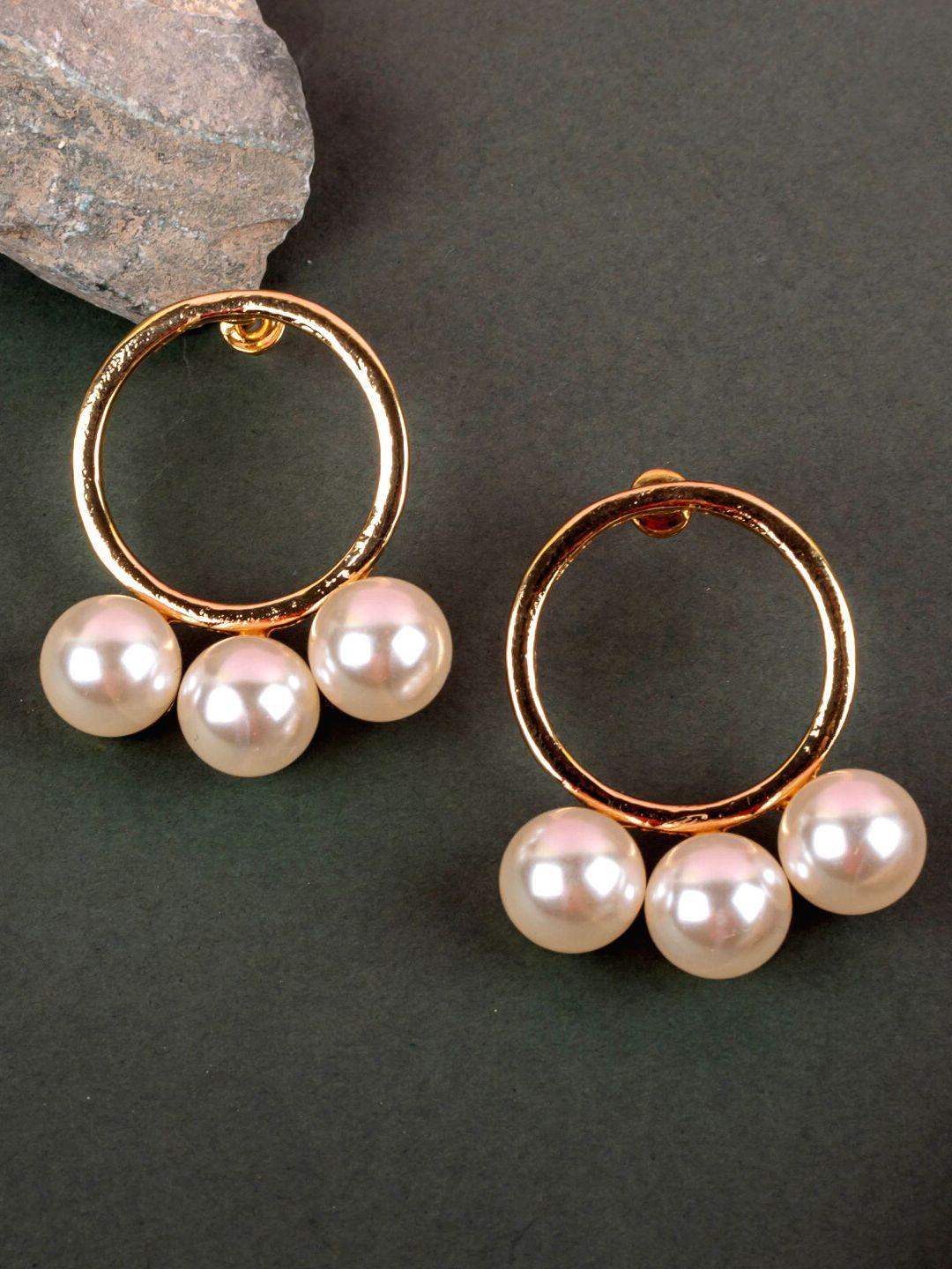 jewelz gold-plated contemporary studs earrings