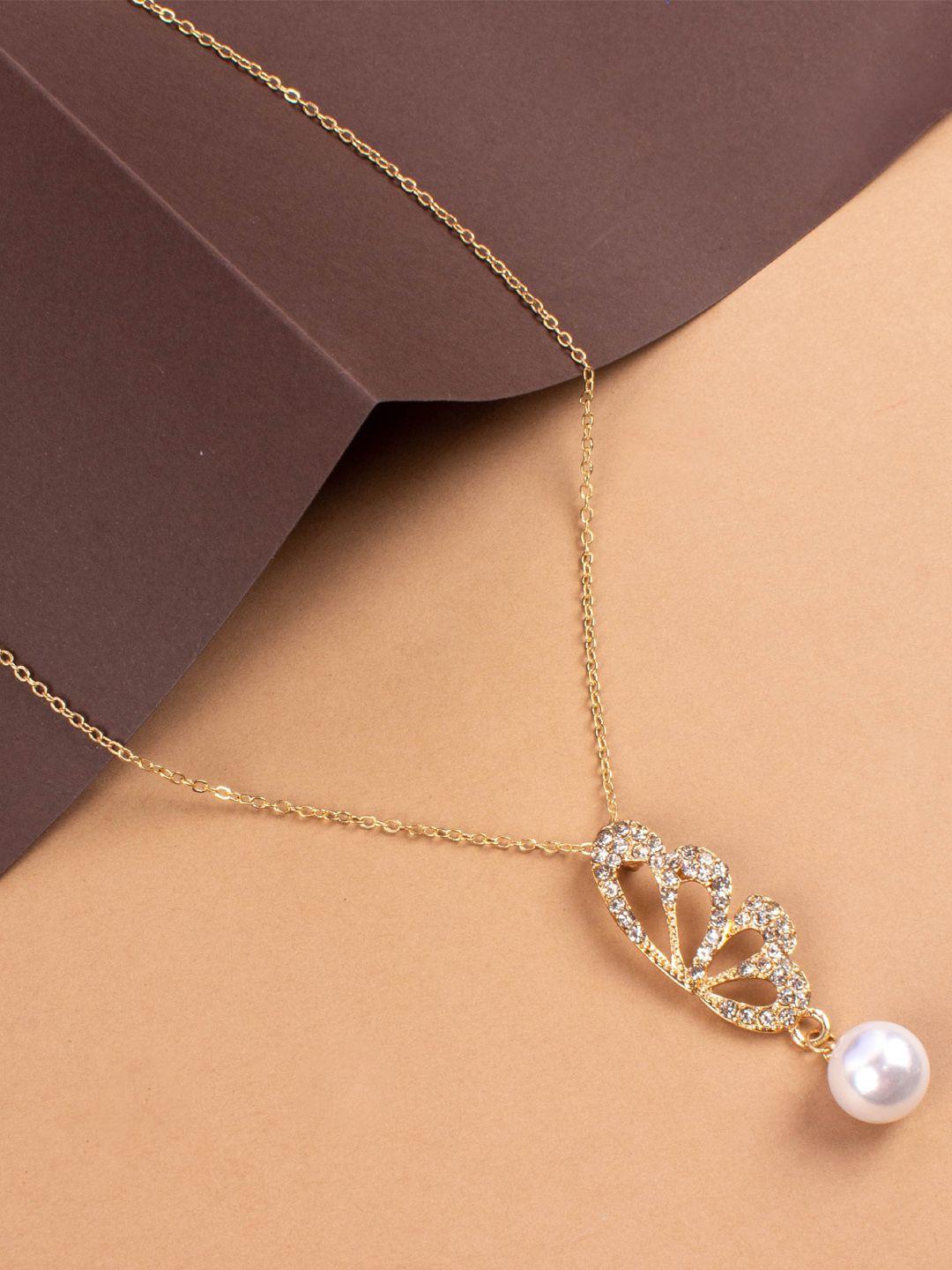 jewelz gold-plated stone studded & beaded jewellery set