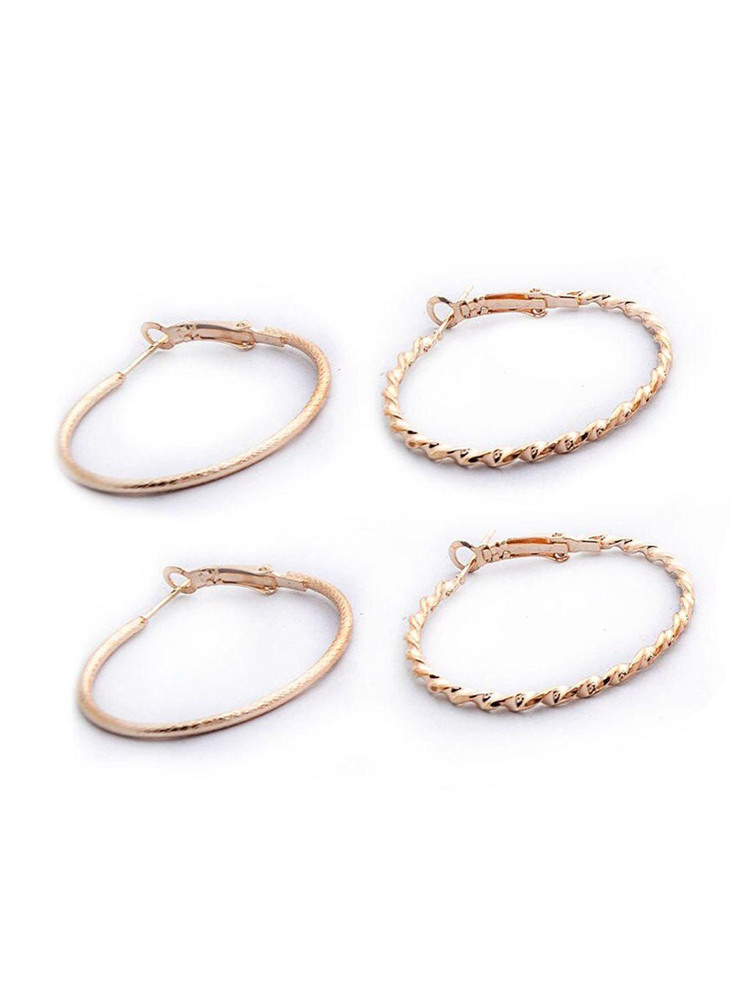 jewelz gold-toned pack of 6 contemporary gold-plated hoop earrings