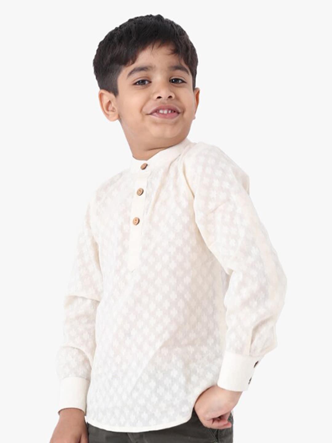 jilmil boys opaque printed cotton casual shirt