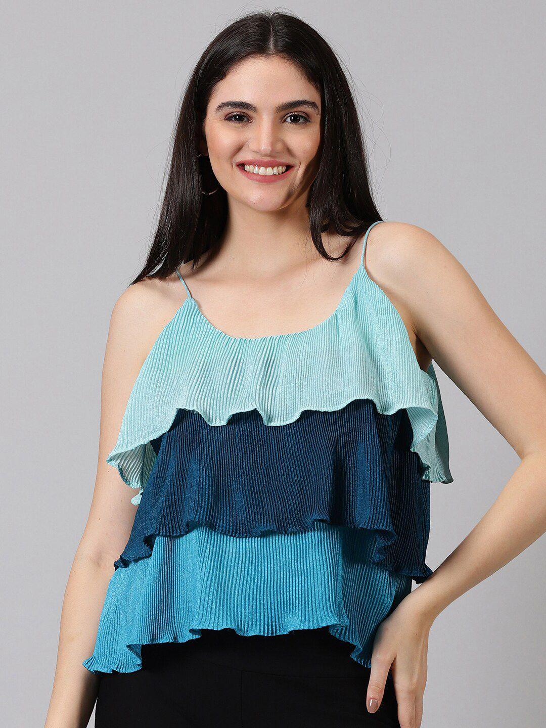 jilmil blue cotton tiered top