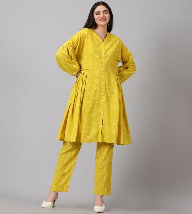 jilmil dreamwear yellow kurta with pant