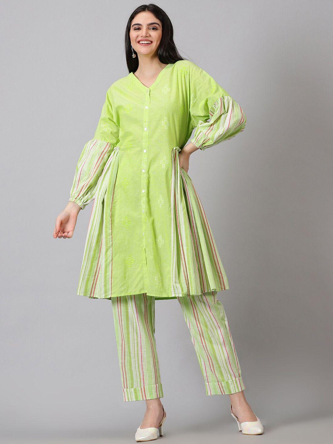 jilmil striped pure cotton tunic & trouser co-ords