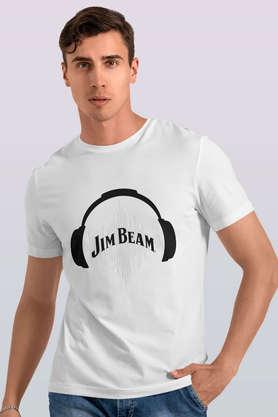 jim beam solid sound round neck mens t-shirt - white