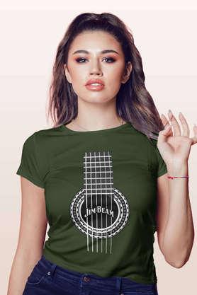 jim beam flamenco round neck womens t-shirt - green