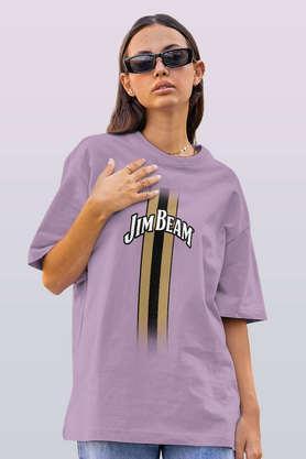 jim beam raspberry round neck womens oversized t-shirt - lavender