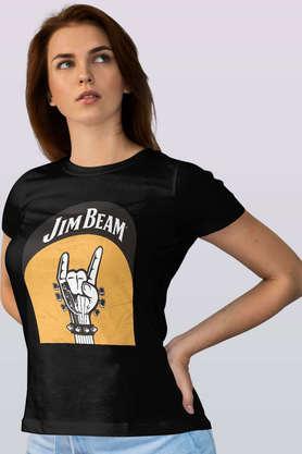 jim beam rock swag black round neck womens t-shirt - black