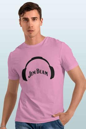 jim beam solid sound round neck mens t-shirt - baby pink