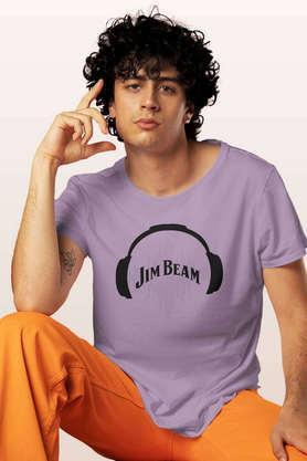 jim beam solid sound round neck mens t-shirt - lavender