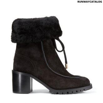 jimmy choo black crosta suede hiker boots with shearling lining