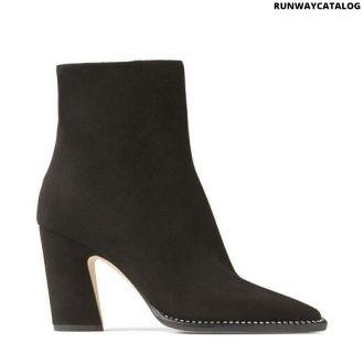 jimmy choo black suede ankle boots with crystal trim