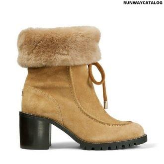 jimmy choo honey crosta suede hiker boots with shearling lining