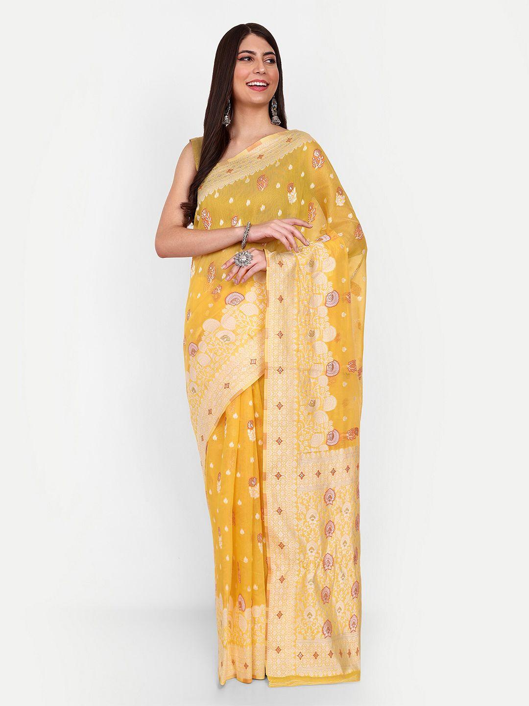 jinal & jinal ethnic motifs woven design chanderi saree